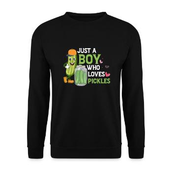 Juste un garçon qui aime les cornichons Aneth Concombre végétalien - Sweat-shirt Unisexe - noir - Devant - Alina (178cm) & Michal (187cm)