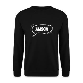 Alison as a first name - Unisex Sweatshirt - black - Front - Alina (178cm) & Michal (187cm)