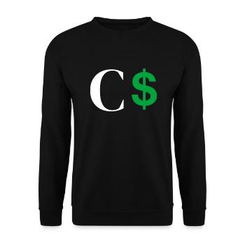 Lettre c dollar - Sweat-shirt Unisexe - noir - Devant - Alina (178cm) & Michal (187cm)