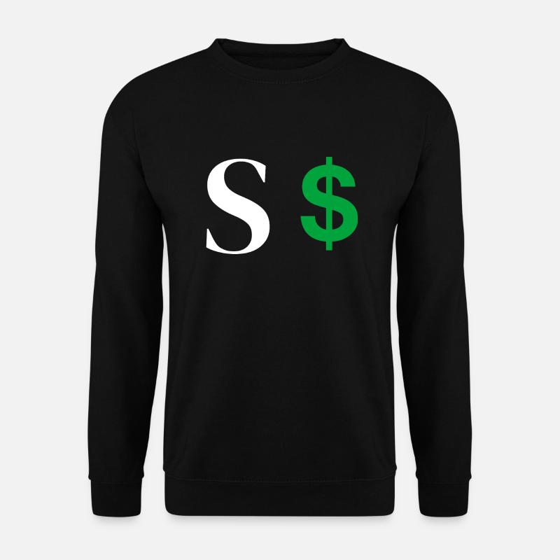 Buchstabe s Dollar - Unisex Pullover - Schwarz