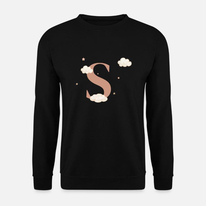 Letter s clouds stars - Unisex Sweatshirt - black