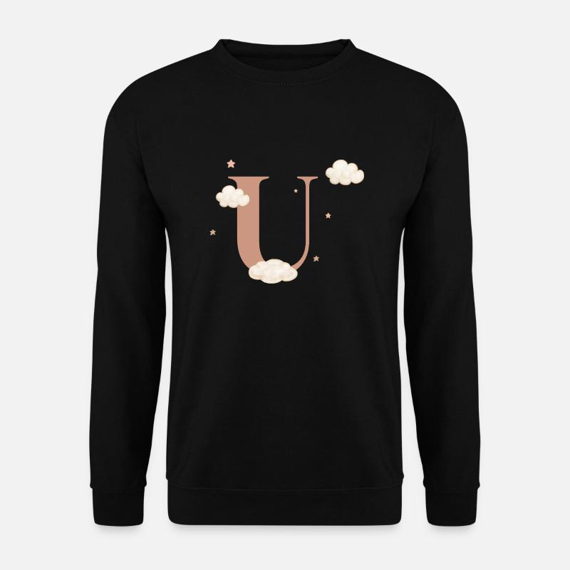 Letter u clouds stars - Unisex Sweatshirt - black
