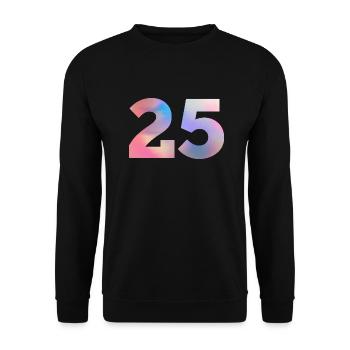 Colorful Number 25 - Unisex Sweatshirt - black - Front - Alina (178cm) & Michal (187cm)