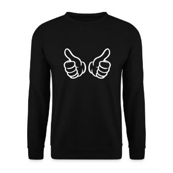 Pouce levé main - Sweat-shirt Unisexe - noir - Devant - Alina (178cm) & Michal (187cm)