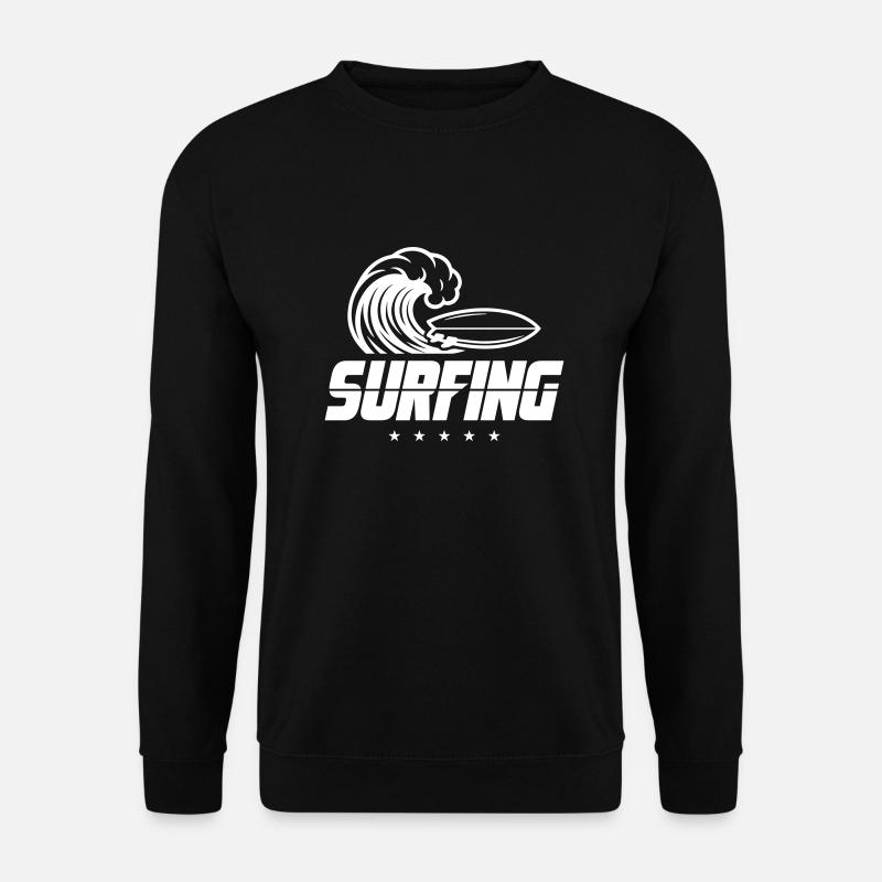 Surfing Surfboard - Unisex Pullover - Schwarz