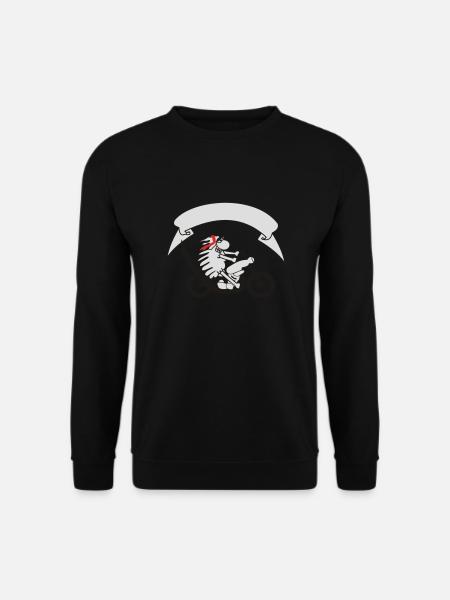 Biker sheep with banner - Unisex Sweatshirt - black