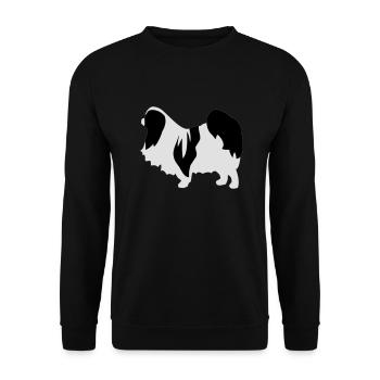 Japanese Chin - Unisex Sweatshirt - black - Front - Alina (178cm) & Michal (187cm)