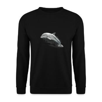 Delphin - Unisex Pullover - Schwarz - Vorne - Alina (178cm) & Michal (187cm)