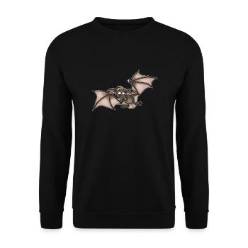 Fledermaus - Unisex Pullover - Schwarz - Vorne - Alina (178cm) & Michal (187cm)