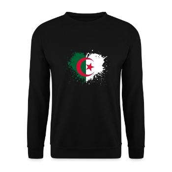 Coeur drapeau algerie - Sweat-shirt Unisexe - noir - Devant - Alina (178cm) & Michal (187cm)