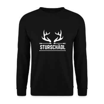 Sturschädl - Unisex Pullover - Schwarz - Vorne - Alina (178cm) & Michal (187cm)