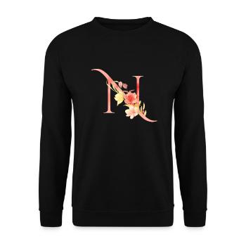 Letter N - Unisex Sweatshirt - black - Front - Alina (178cm) & Michal (187cm)