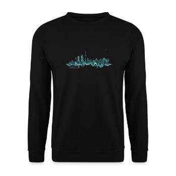 Berlin Skyline - Unisex Sweatshirt - black - Front - Alina (178cm) & Michal (187cm)