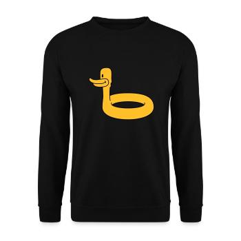 Duck Swimming Ring - Unisex Sweatshirt - black - Front - Alina (178cm) & Michal (187cm)