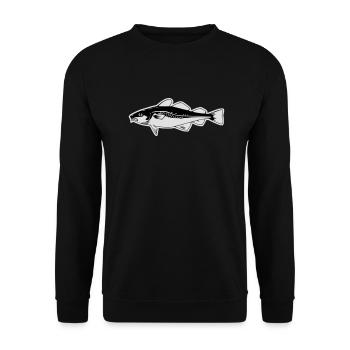 Fish, Cod, Dorsch - Unisex Sweatshirt - black - Front - Alina (178cm) & Michal (187cm)