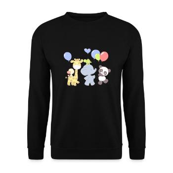 Little Panda Party - Unisex Sweatshirt - black - Front - Alina (178cm) & Michal (187cm)