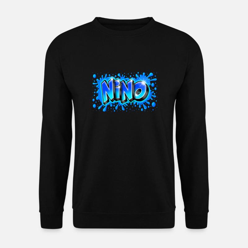 Graffiti NINO platsch blau - Unisex Pullover - Schwarz
