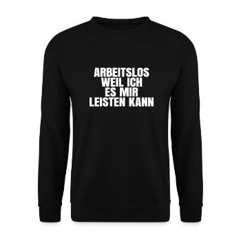 Arbeitslos arbeitsloser Jobcenter arbeitssuchend - Unisex Pullover - Schwarz - Vorne - Alina (178cm) & Michal (187cm)