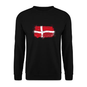 Denmark Flag - Unisex Pullover - Schwarz - Vorne - Alina (178cm) & Michal (187cm)