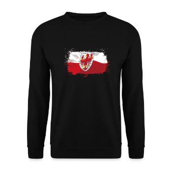 Südtirol Flagge - Unisex Pullover - Schwarz - Vorne - Alina (178cm) & Michal (187cm)
