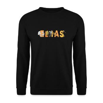 Elias - Unisex Pullover - Schwarz - Vorne - Alina (178cm) & Michal (187cm)