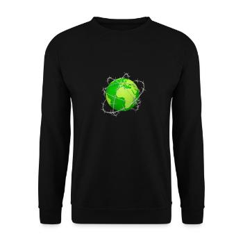 planète terre fil barbelé 3D globe - Sweat-shirt Unisexe - noir - Devant - Alina (178cm) & Michal (187cm)