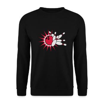 bowling, signe, écriture, grève, texte, logo, noir - Sweat-shirt Unisexe - noir - Devant - Alina (178cm) & Michal (187cm)