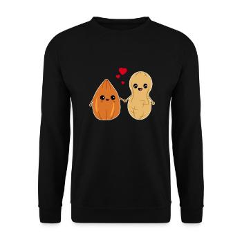 Fell in love with nuts almond peanut couples love - Unisex Sweatshirt - black - Front - Alina (178cm) & Michal (187cm)