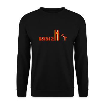 Clear Breizh'T text - Unisex Sweatshirt - black - Front - Alina (178cm) & Michal (187cm)