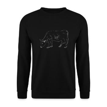 Kuh - Unisex Pullover - Schwarz - Vorne - Alina (178cm) & Michal (187cm)