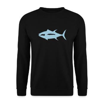 thon poisson - Sweat-shirt Unisexe - noir - Devant - Alina (178cm) & Michal (187cm)