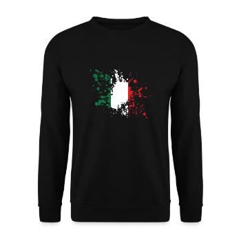 Italy Flag Stain Design - Unisex Sweatshirt - black - Front - Alina (178cm) & Michal (187cm)