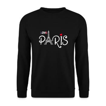 J'aime Paris - Love Paris - Unisex Sweatshirt - black - Front - Alina (178cm) & Michal (187cm)