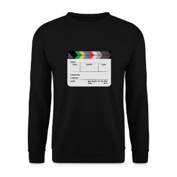 Clapperboard design blank - Unisex Sweatshirt - black - Front - Alina (178cm) & Michal (187cm)