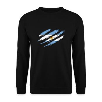Argentina Flag South America Argentine Flag - Unisex Sweatshirt - black - Front - Alina (178cm) & Michal (187cm)