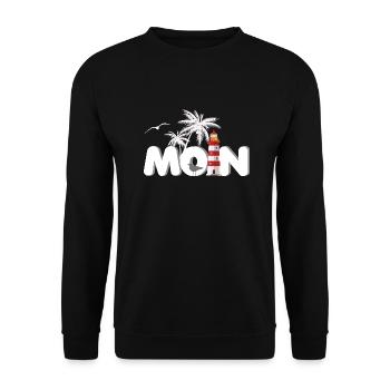 Nordic MOIN with lighthouse and palm trees - Unisex Sweatshirt - black - Front - Alina (178cm) & Michal (187cm)