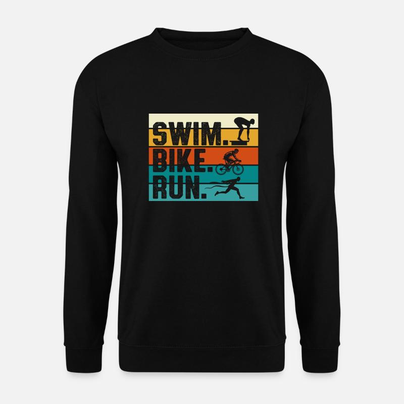 Swim Bike Run Triathlon - Unisex Pullover - Schwarz