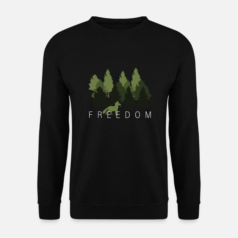 Fuchs Wald Freiheit Spruch - Unisex Pullover - Schwarz