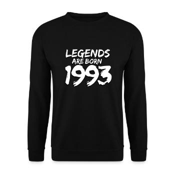 Year of birth 1993 | Vintage Gift - Unisex Sweatshirt - black - Front - Alina (178cm) & Michal (187cm)