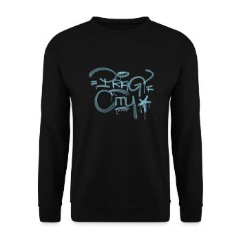 Prague City Graffiti LetteringTag - Unisex Sweatshirt - black - Front - Alina (178cm) & Michal (187cm)