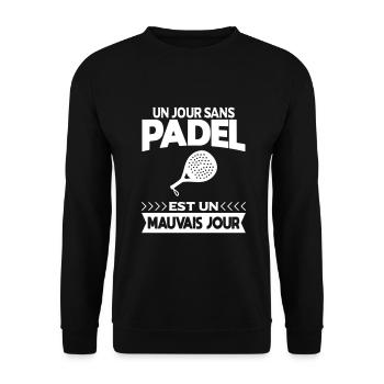 Un jour sans padel est un mauvais jour cadeau - Sweat-shirt Unisexe - noir - Devant - Alina (178cm) & Michal (187cm)