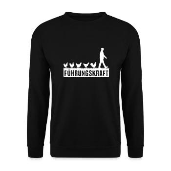 Hühner Führungskraft Hühner Bauer - Unisex Pullover - Schwarz - Vorne - Alina (178cm) & Michal (187cm)