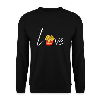 amour des frites - Sweat-shirt Unisexe - noir - Devant - Alina (178cm) & Michal (187cm)
