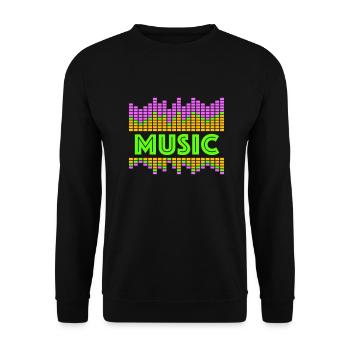 Égaliseur de musique LED Lumières Rythme Danse Stéréo - Sweat-shirt Unisexe - noir - Devant - Alina (178cm) & Michal (187cm)