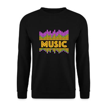 Égaliseur de musique LED Lumières Rythme Danse Stéréo - Sweat-shirt Unisexe - noir - Devant - Alina (178cm) & Michal (187cm)