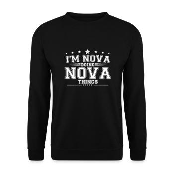 Nova - Unisex Pullover - Schwarz - Vorne - Alina (178cm) & Michal (187cm)
