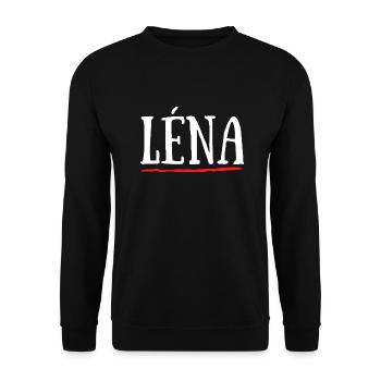 Léna Prénom Cadeau Baptême Naissance - Sweat-shirt Unisexe - noir - Devant - Alina (178cm) & Michal (187cm)