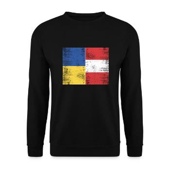 Ukraine - Austria - Unisex Sweatshirt - black - Front - Alina (178cm) & Michal (187cm)
