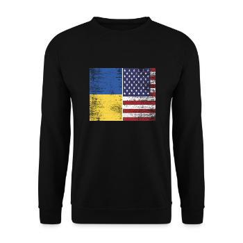 Ukraine - USA - Unisex Sweatshirt - black - Front - Alina (178cm) & Michal (187cm)