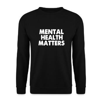 Psychische Gesundheit ist wichtig - Unisex Pullover - Schwarz - Vorne - Alina (178cm) & Michal (187cm)